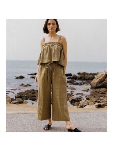 Ozma petra pantalone - lino, erba