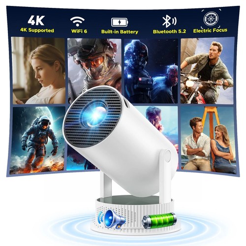 Proiettore con batteria led - con, 4k