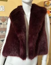 Gilet in pelliccia ecologica color amarena- tg 40 -marca Mangano