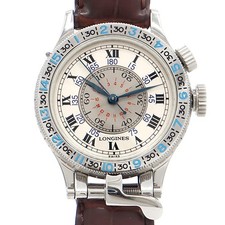 LONGINES Lindbergh Hour Angle L2.607.4 Date Silver SS Uomo Carica Manuale