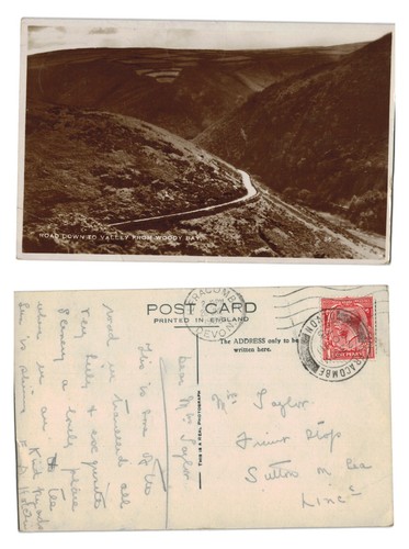 Vintage postcard road down - vintage,