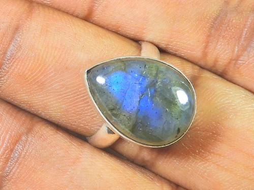 Anello labradorite con pera - anello,