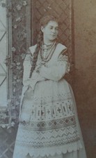 Foto epoca antica CDV Bergamasco 1873 San Pietroburgo Giovane donna Costume