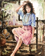 Dipinto Olio su Tela Ritratto