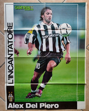 JUVENTUS ALESSANDRO DEL PIERO DOPPIO POSTER RETRO JULIO RICARDO CRUZ BOLOGNA