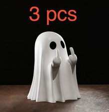 3 Pezzi Di Statua di fantasma carina con dito medio