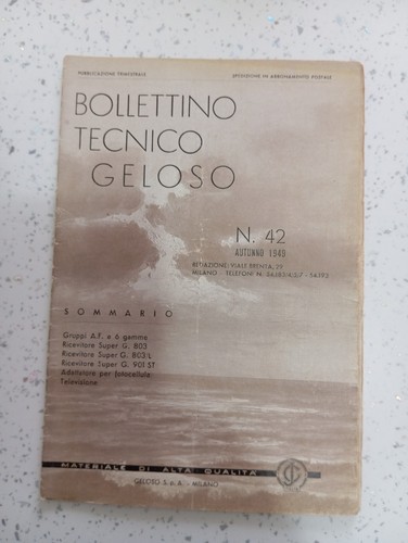 Bollettino tecnico geloso - bollettino, n