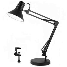 Lampada da Tavolo Scrivania Braccio Girevole Snodabile con Morsetto Ufficio E27