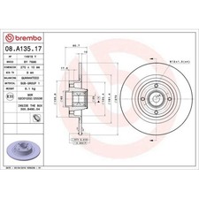 Disco freno Brembo 08.A135.17