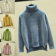 Women Hairy Top High Neck