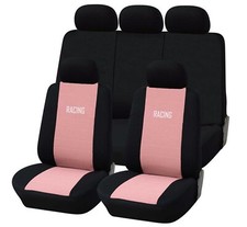 COPRISEDILI AUTO FODERE UNIVERSALI COPRI SEDILE RACING ROSA - NERO