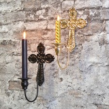 Portacandele croce ferro da - in,