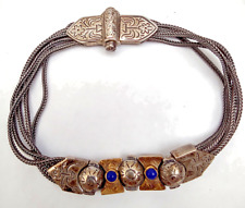 bracciale Greco 1960 maglie multiple in argento sterling 925 lapislazzuli e oro