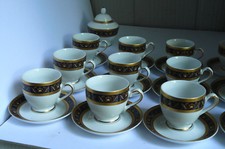 SERVIZIO AUTENTICA PORCELLANA MONNO DA CAFFE' 12 TAZZINE+ PIATTINI+  ZUCCHERIERA