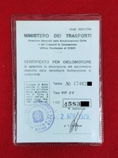 LIBRETTO ORIGINALE CERTIFICATO CICLOMOTORE GARELLI VIP 3V 1979 MOPED DOCUMENTI -