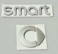 scritte logo emblema adesivi stemma cromato satinato per smart fortwo 450 451