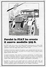 1929 * Pubblicità Originale "Fiat - Nuovo Modello 525 S" in Passepartout