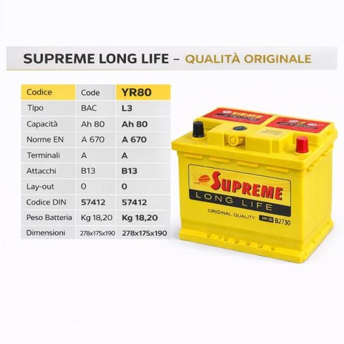 Batteria auto efb 80ah 650a - batteria, en
