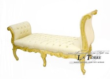 Dormeuse panca Cleopatra Luigi XV stile Barocco divano panchetta legno foglia or