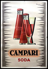 1950 * Manifesto, Poster Originale "MINGOZZI - Campari Soda" Italia (A-) Telato