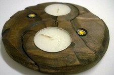 Wooden candlehoder bote jeghe