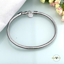 BRACCIALE UOMO DONNA SERPENTE SNAKE 20 CM ARGENTO 925 RODIATO