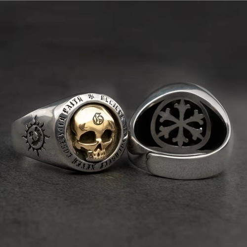 Anello teschio retro punk rock - anello,