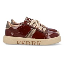 ferrè f-562 sneakers donna con fondo basso in pelle lucida