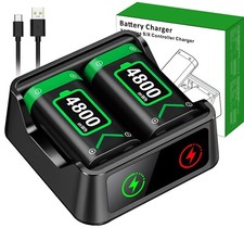 Batteria e stazione di ricarica 2*4800 mWh per controller Xbox One X S Elite / Xbox Series XS