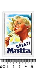 calamita pubblicitaria GELATI MOTTA ghiacciolo gelato Vanni Rossi 1955 insegna