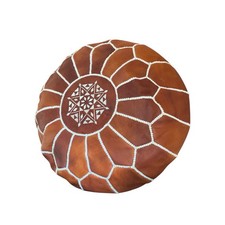 Pouf pelle marocchina - , cognac