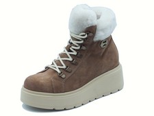 NeroGiardini I514908D Velour Montone Scarponcini per Donna in nabuk con zeppa al