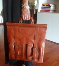 Borsa lavoro uomo vintage in vero cuoio marca SEM IL VACCARO