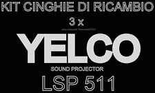 ★KIT CINGHIE DI RICAMBIO 3 x PROIETTORE S.8 mm YELCO SOUND PROJECTOR LSP 511★