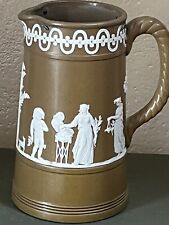 ANCIEN PICHET EN CÉRAMIQUE ÉMAILLÉE  DUDSON Brothers HANLEY  XIXème WEDGWOOD (2)