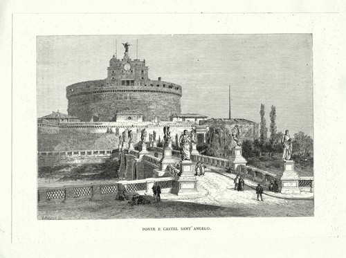 Stampa roma veduta ponte - stampa,
