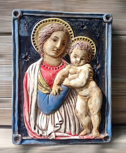 Madonna terracotta dipinta - madonna,