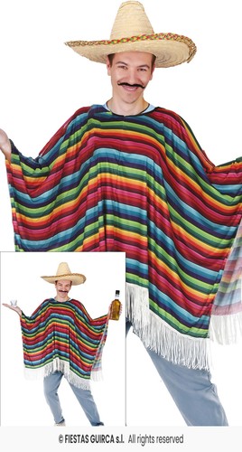 Poncho messicano multicolore - poncho,