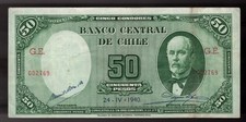 1940 CILE 50 PESOS Pic# 94c