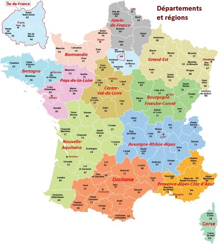 Carte ecole régions france - carte,