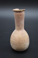 Small ancient Greek Hellenistic terracotta bottle C. 200 BC