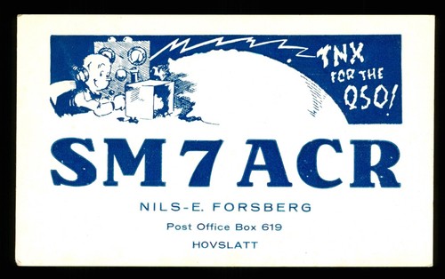 Qsl card radio sweden - sweden, sm7acr