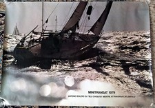 POSTER ANTONIO SOLERO MINITRANSAT 1979 BLUE CHIQUITA 138X98 CM ca
