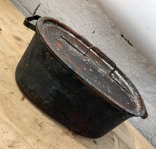 Importante pentola da brasato in rame metà '700 con suo coperchio_Area Lombardia