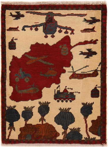 Tappeto guerra tribale afgano