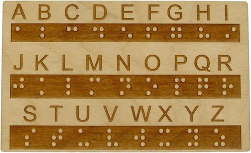 Tavola alfabeto braille legno - tavola,