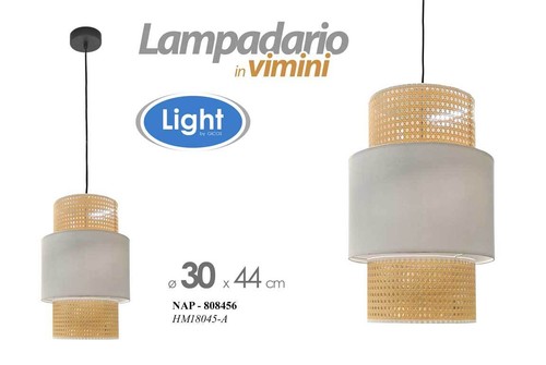 Lampadario vimini beige - lampadario,