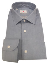 Camicia twill elasticizzata collo italiano custom fit  Celeste