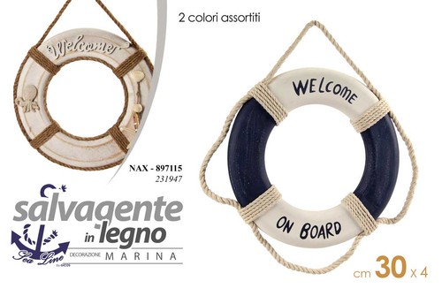 Salvagente decorativo legno - decorativo, in
