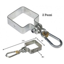 2 Collari Acciaio Zincato 9x9